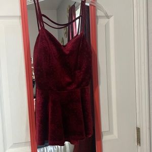 Monteau burgundy strap top